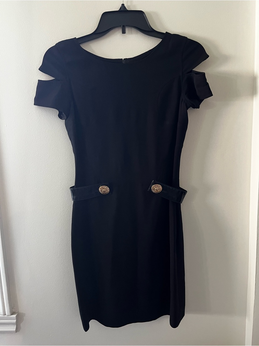 Versace for H&M Classic Black Cap-Sleeve Sheath Dress